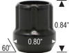 7/16 Spline Open End Tuner Lug Nuts [Black] - 20 Pieces - Key Included