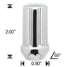 12x1.75 Chrome 7 Spline Tuner Lug Nuts - 32 Pieces - 2" Tall - Key Included - Install Kit