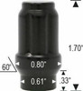 14x2 Extended Thread [ET] Spline Acorn Lug Nut [Black]