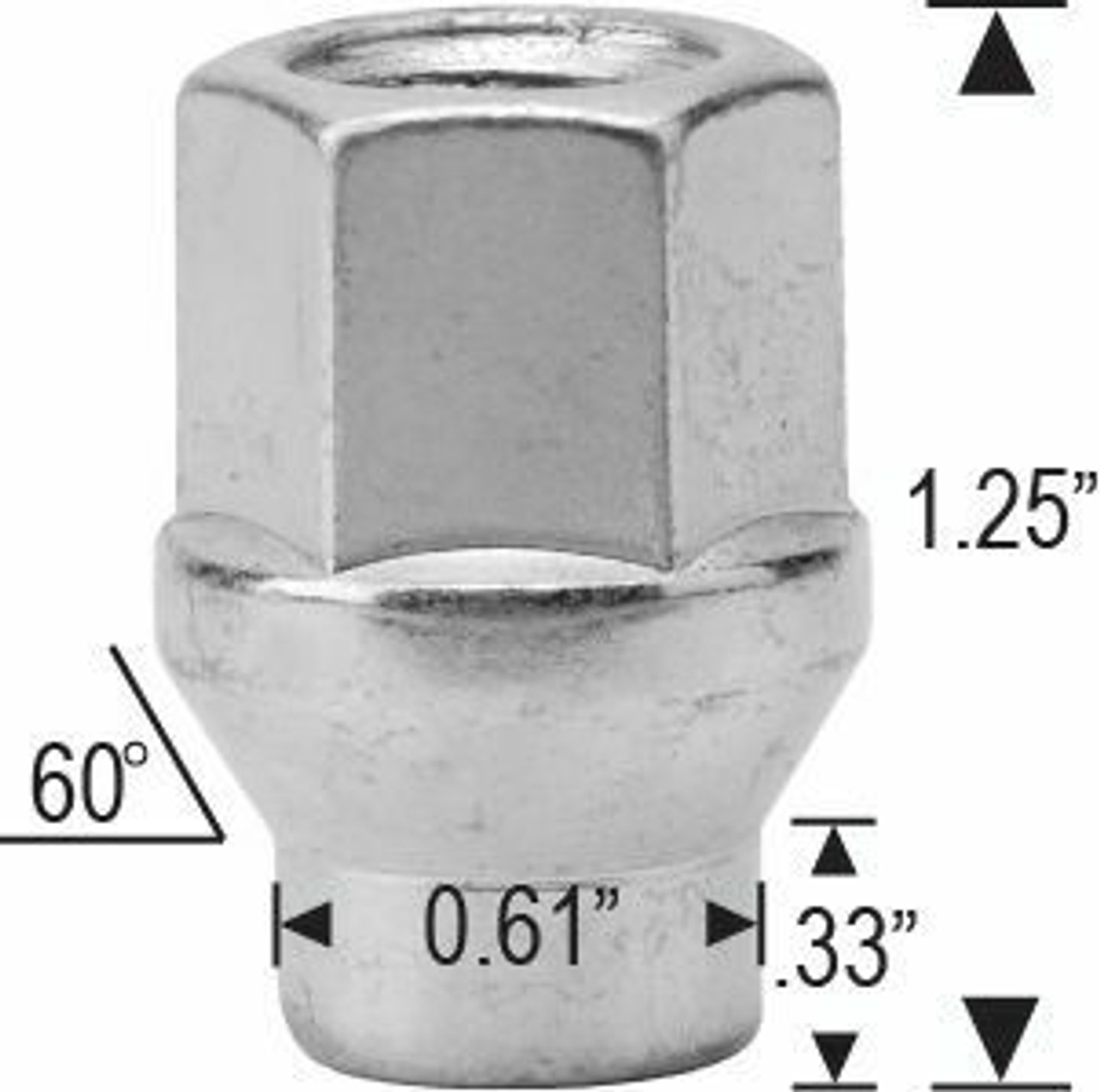 12X1.25 OPEN BULGE ET - 3/4" HEX LUG NUTS