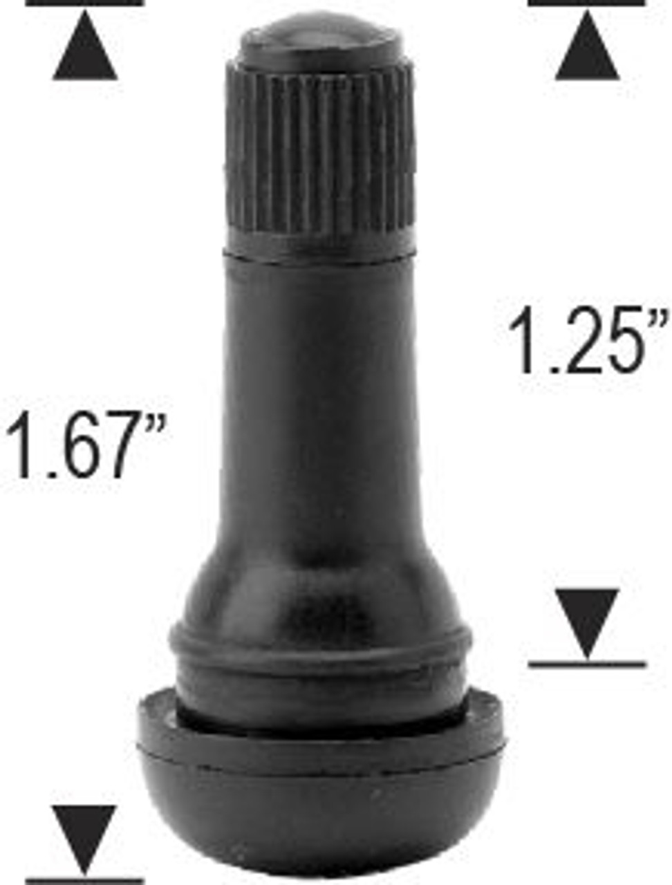 TR413 Valve Stem Passenger Snap-In Finish: Rubber Fits Hole Diameter: 0.453"