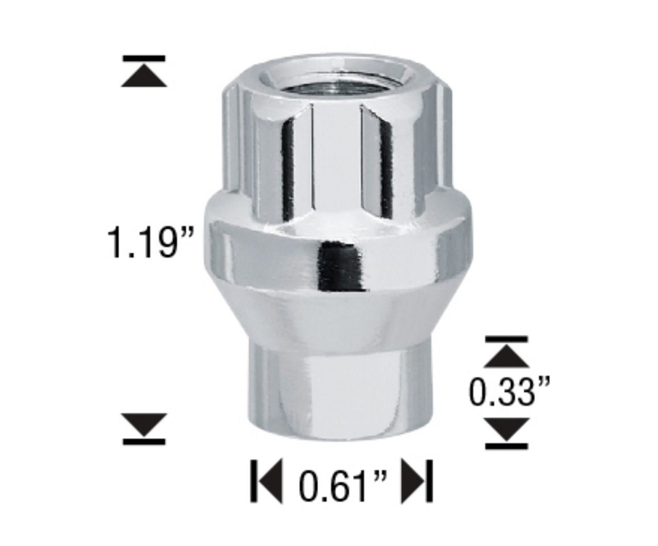 OPEN END ET WHEEL LOCKS - Chrome - 7/16" THREAD