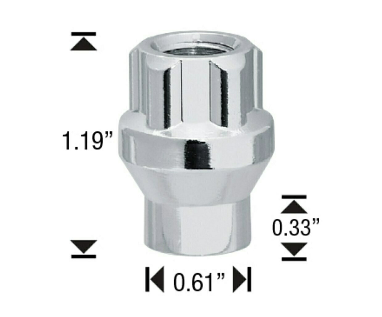 OPEN END ET WHEEL LOCKS - Chrome - 12x1.75 THREAD