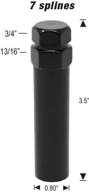 Spline Key Adapter Small 7 Spline [3/4", 13/16", 19mm or 21mm Hex] 68647