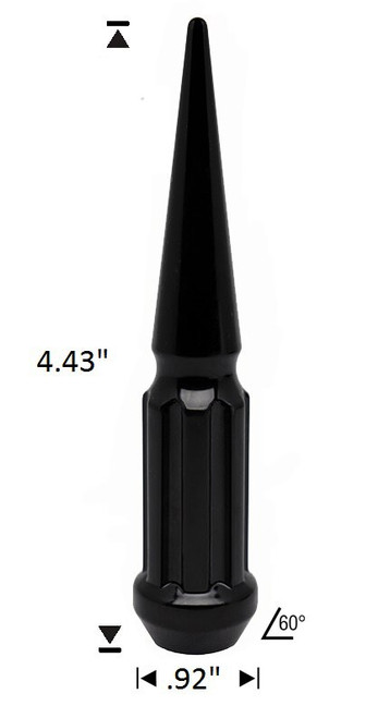 1/2 Black Duplex Spline Spike [7-Spline] 4.43" Tall