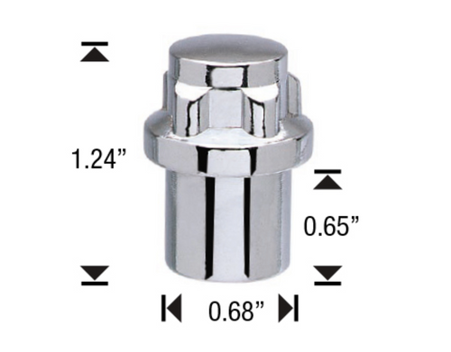 7/16" THREAD - STANDARD MAG Wheel Lock Set - Chrome - Length: 1.24"
