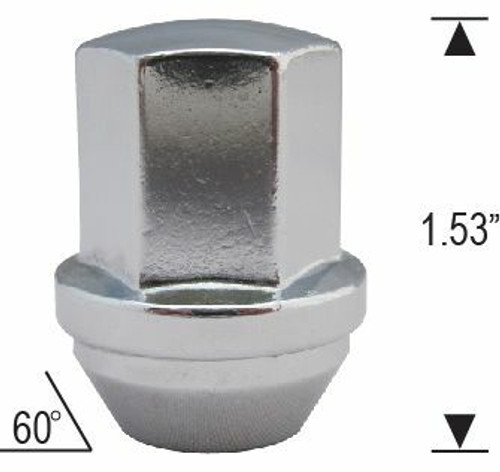 Bulge Acorn Length: 1.53" Socket: 7/8" Thread Size: 9/16" Bulge Acorn Length: 1.53" Socket: 7/8" Thread Size: 9/16"