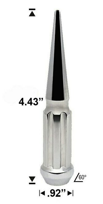 32 Pack - 1/2 Chrome Duplex Spline Spike [7-Spline] 4.43" Tall - Key Included