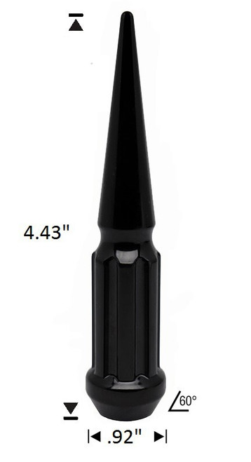 10 Pack - 7/16 Black Duplex Spline Spike [7-Spline] 4.43" Tall - Key Included