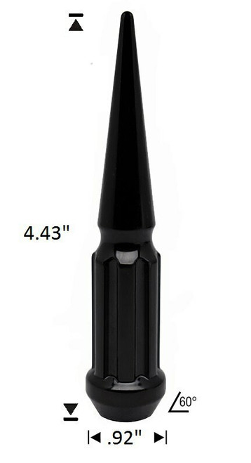 20 Pack - 7/16 Black Duplex Spline Spike [7-Spline] 4.43" Tall - Key Included