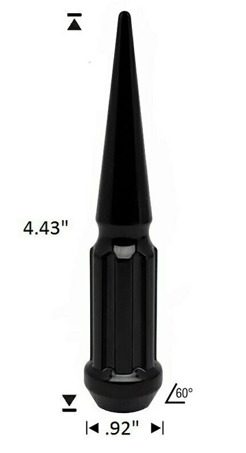 24 Pack - 7/16 Black Duplex Spline Spike [7-Spline] 4.43" Tall - Key Included
