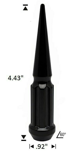 32 Pack - 7/16 Black Duplex Spline Spike [7-Spline] 4.43" Tall - Key Included