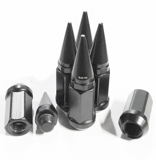 20 Pack - 9/16 Black Spike Lug Nuts 2-Piece Twist Off