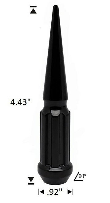 10 Pack - 1/2 Black Duplex Spline Spike [7-Spline] 4.43" Tall - Key Included