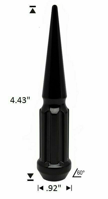 32 Pack - 1/2 Black Duplex Spline Spike [7-Spline] 4.43" Tall - Key Included