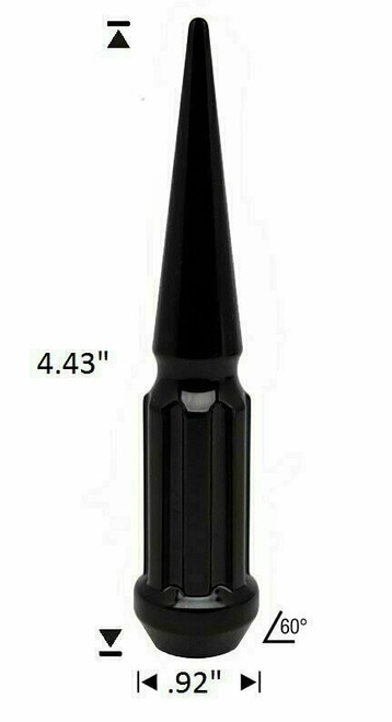 32 Pack - 14x1.5 Black Duplex Spline Spike [7-Spline] 4.43" Tall - Key Included