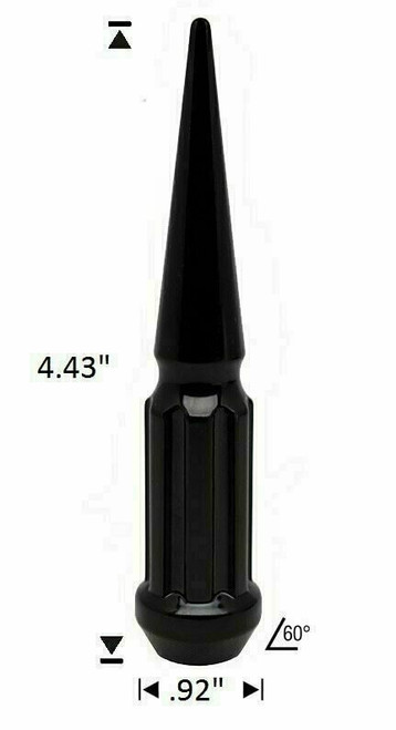 24 Pack - 14x2 Black Duplex Spline Spike [7-Spline] 4.43" Tall - Key Included