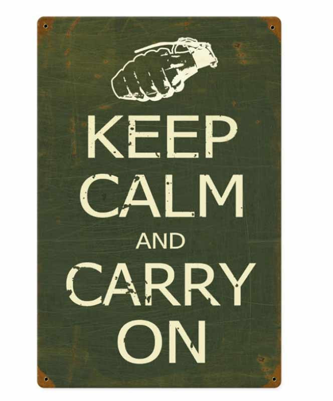KEEPCALM AND CARRYON  看板 Keep Calm and Carry On Metal Sign Green - The National WWII Museum