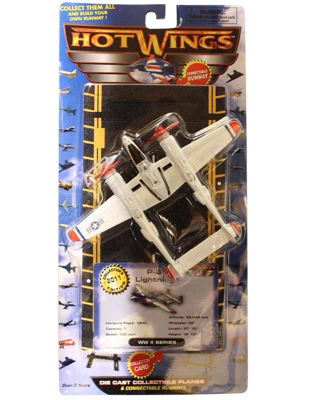 P38 Lightning Red Tip Hot Wings 4in by 5in diecast - The National
