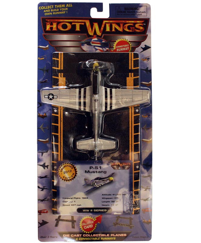 P 51 Mustang Black and Yellow Hot Wings Diecast - The National