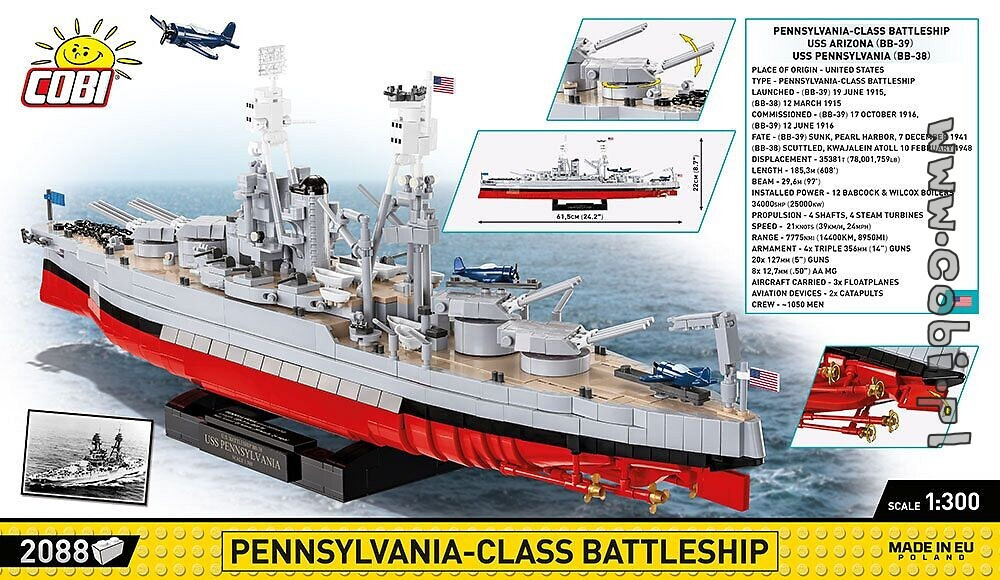 Pennsylvania Class 2in1 Battleship Cobi Block Puzzle