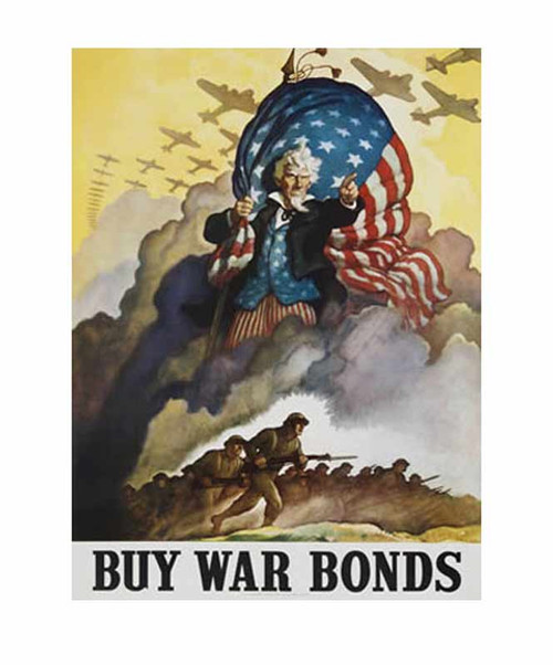 image of the iconic "Buy War Bonds" propaganda poster