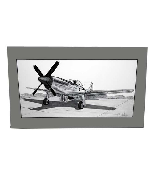 P51 Mustang 10in x 24.25in Matted Print