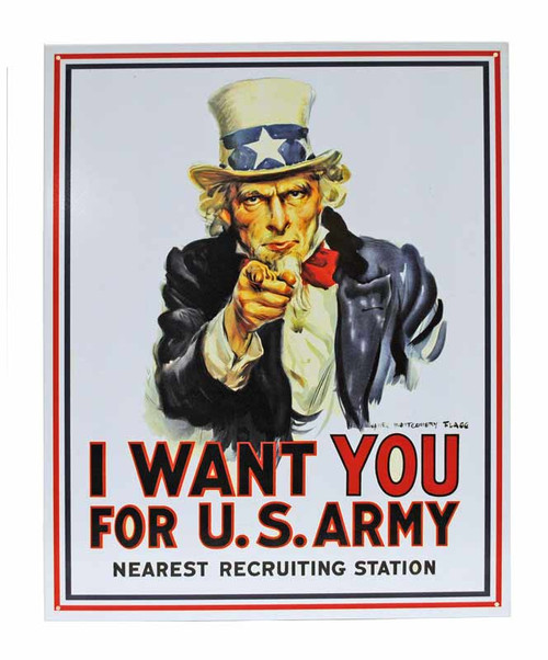 image of Uncle Sam I want you 12 x 18 metal sign