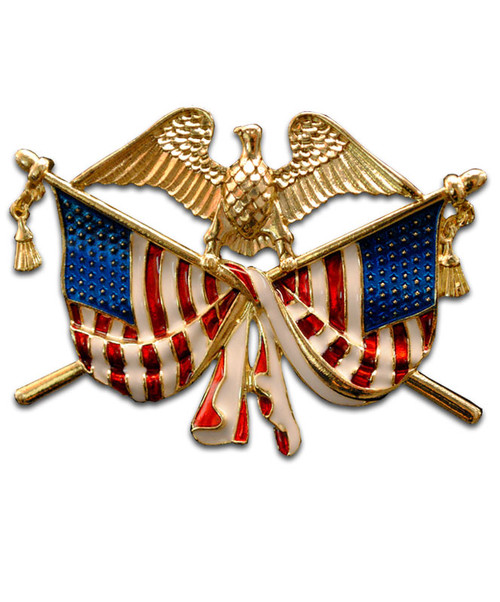 Sweetheart Eagle Double Flag Pin WWII Replica