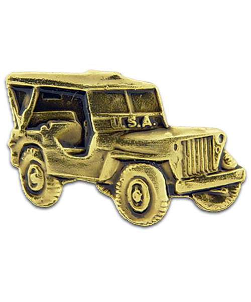 WWII Gold Jeep Lapel Pin