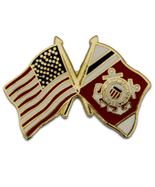 USCG Flag and USA Flag Lapel Pin