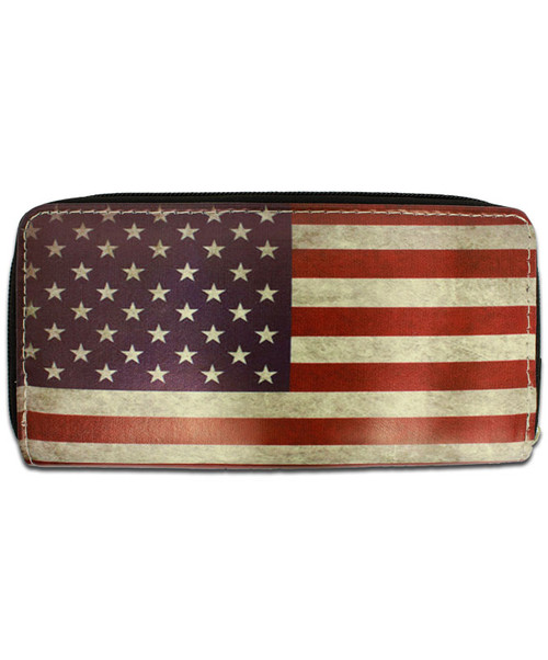 American Flag Zipper Wallet