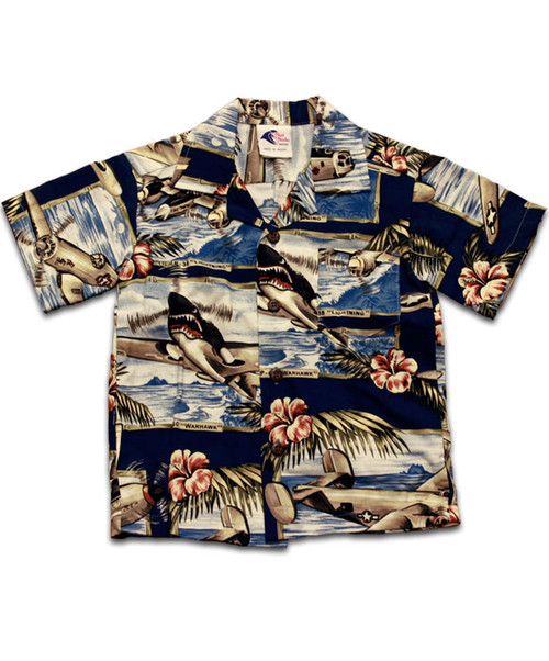 Kid's WWII Aircraft Aloha Hawaiian Shirt