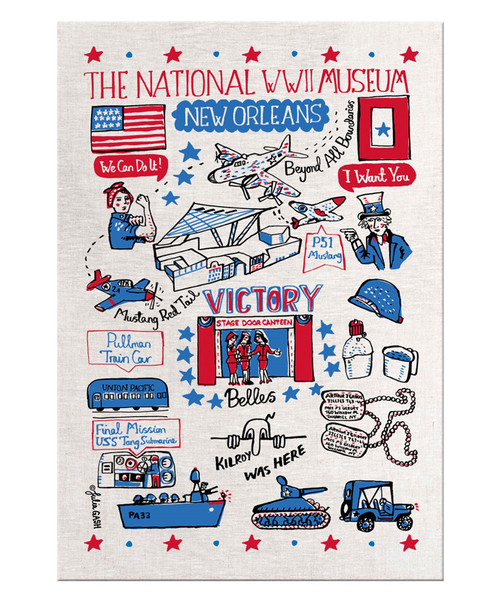 WWII Cityscape Tea Towel