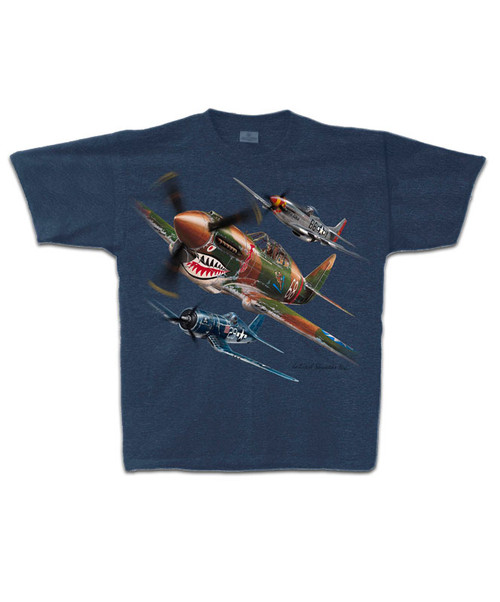 Image of the front of the WWII Warbird Triblend T-Shirt