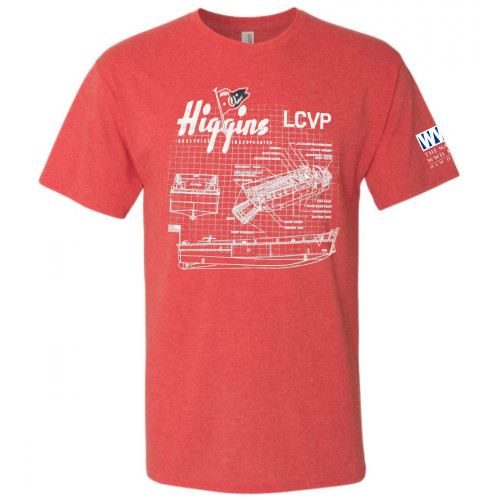 Higgins LCVP Schematics Red T-Shirt