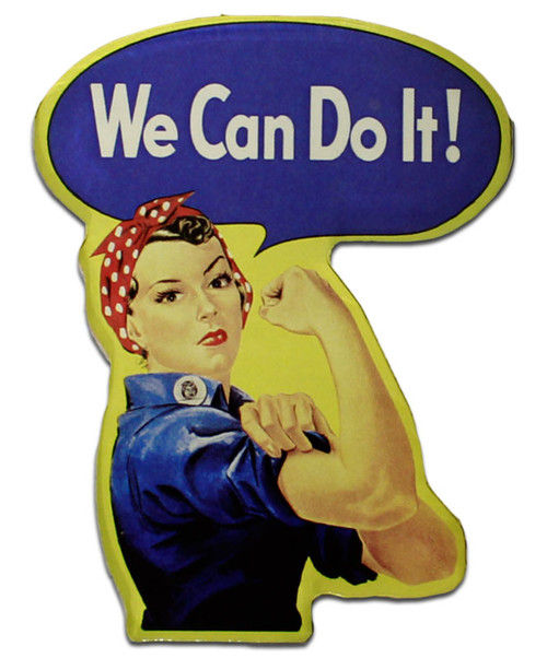 Rosie the Riveter 2.5 in x 3.5in Cut Out Magnet