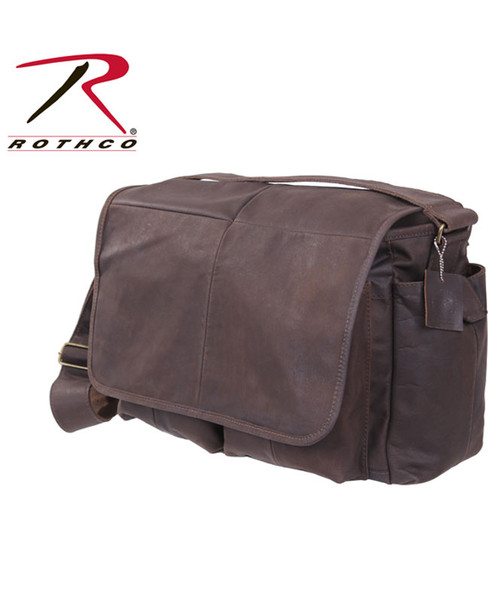 Brown leather messenger bag for men, laptop bag,