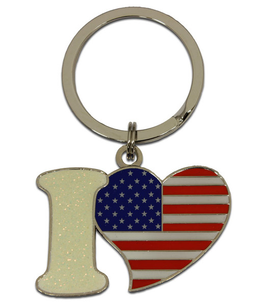 USA I Heart Keychain