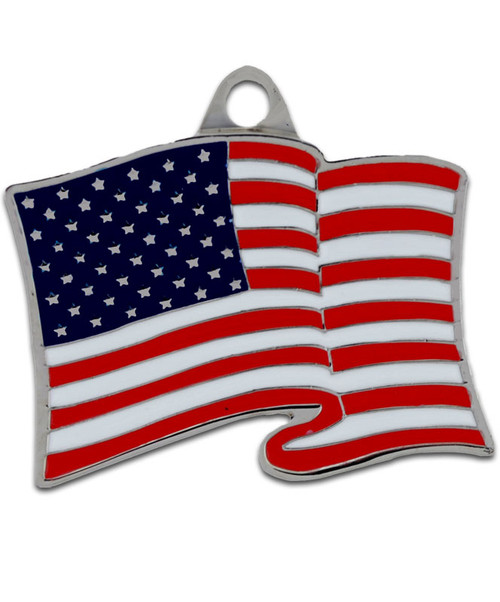 Wavy US Flag Key Ring