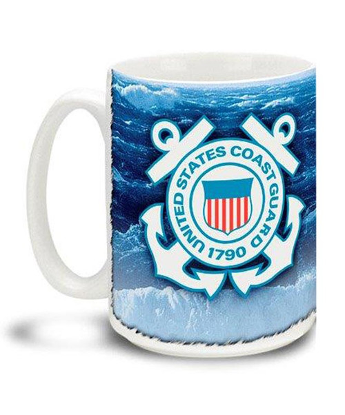 Coast Guard Ceramic Coffee Mug with Coast Guard Logo 