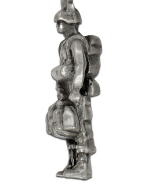 Pewter Paratrooper Carabiner with WWII logo Pewter Paratrooper Carabiner with WWII logo