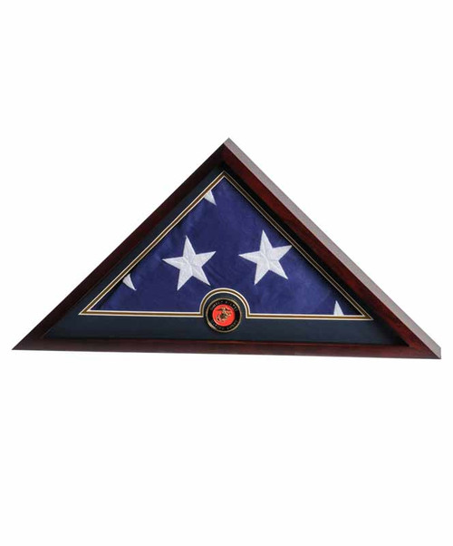 Marine Wooden Flag Display Case