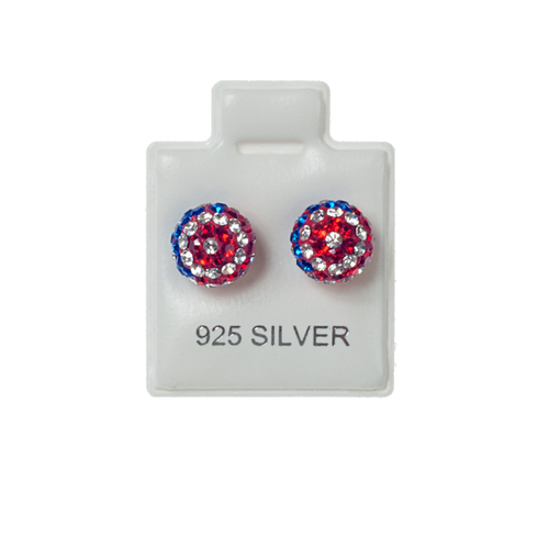 Pave Flag Ball Earrings