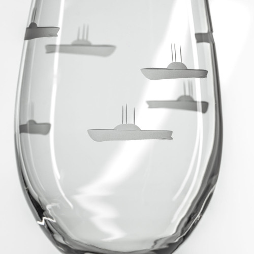 WWII Subs Wine Glass