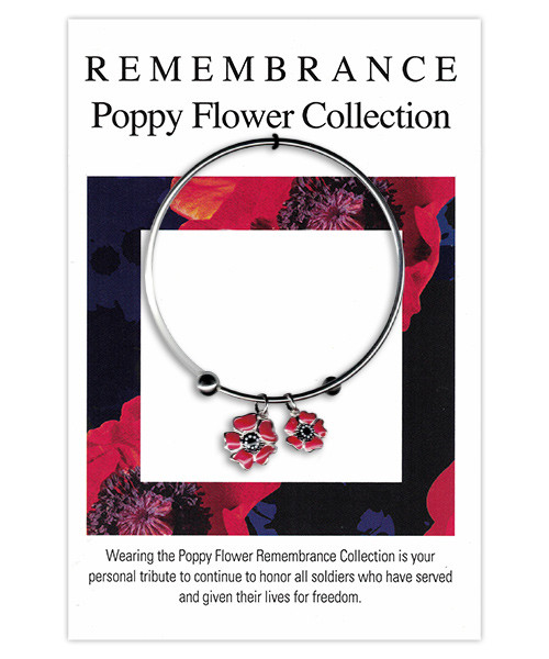 Poppy Remembrance Bangle Bracelet