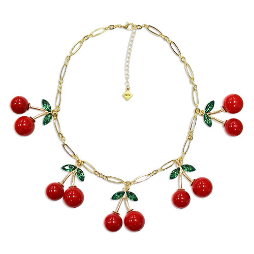 5 Cherry Charm Necklace