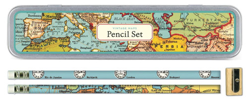 Vintage Maps Pencil Set