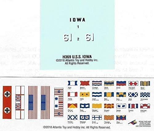 image of the parts included for the USS Iowa BB-61 Battleship Model Kit