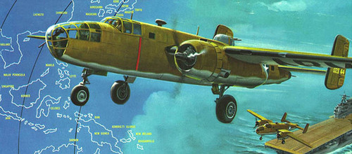 B-25 Flying Dragon and Doolittle Raider Model Kit with Swivel Stand